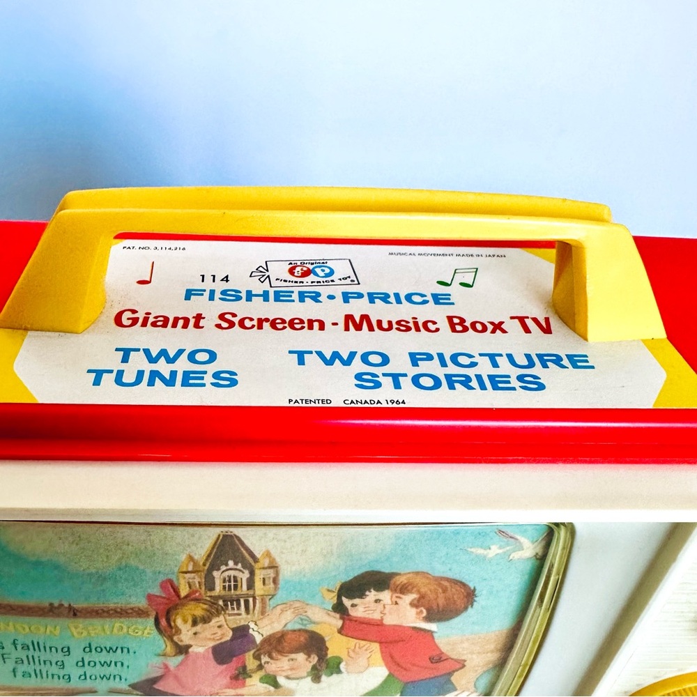 Vintage 1964 Fisher-Price Two Tune TV – Two Picture Stories Music Toy - Picture 8 of 10